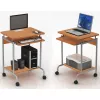 Desk for Computer TECHLY Compact ICA-TB S005 — compact computer desk, MDF tabletop, keyboard tray, castor wheels, 600×450×750 mm, beech