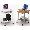 Desk for Computer TECHLY Compact ICA-TB S005 — compact computer desk, MDF tabletop, keyboard tray, castor wheels, 600×450×750 mm, beech