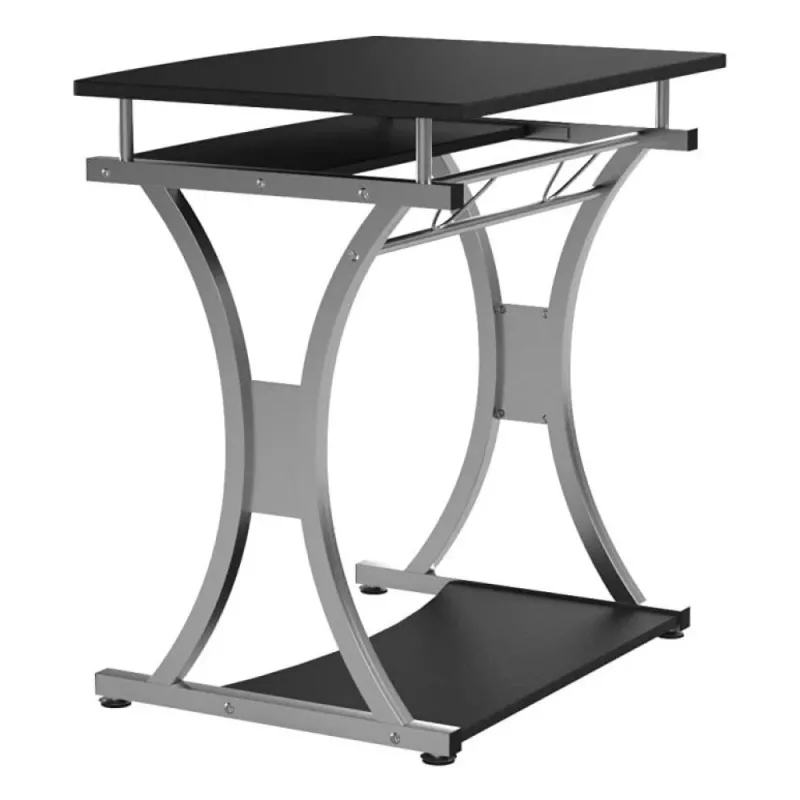Techly Compact Desk for PC with Removable Tray, Black Graphite ICA-TB 328BK