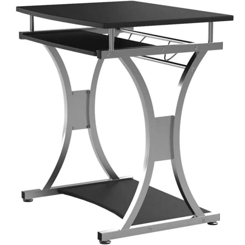 Techly Compact Desk for PC with Removable Tray, Black Graphite ICA-TB 328BK