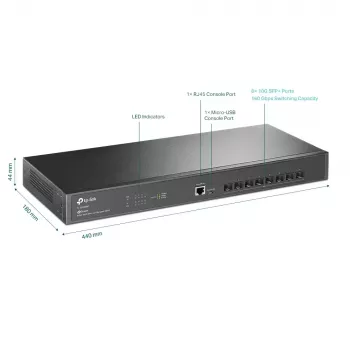 TP-Link Omada 8-Port 10GE SFP+ L2+ Managed Switch