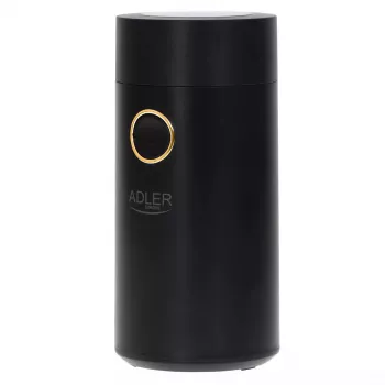 Burr coffee grinder Adler AD 4446bg — 150 W, 75 g bean hopper, stainless steel burrs, button control, black