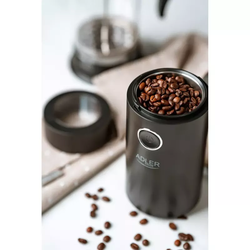 Burr grinder Adler AD4446BS — 150 W, stainless steel burrs, 75 g bean hopper, black