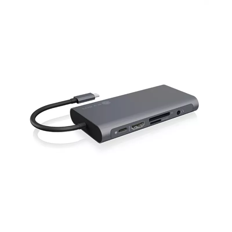 ICY BOX IB-DK4040-CPD Wired USB 3.2 Gen 1 (3.1 Gen 1) Type-C Anthracite, Black