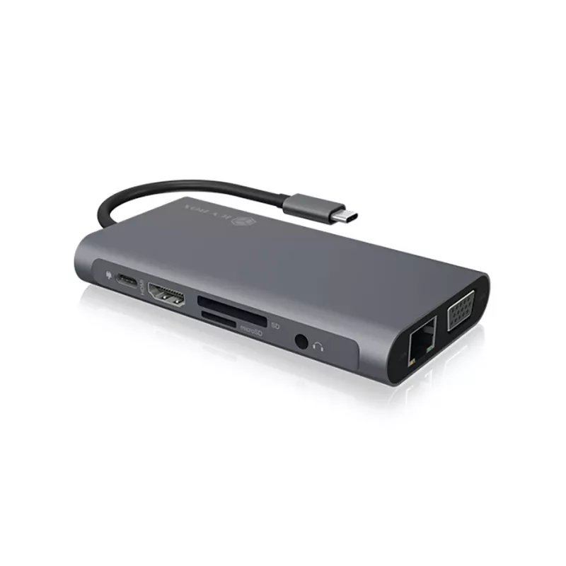 ICY BOX IB-DK4040-CPD Wired USB 3.2 Gen 1 (3.1 Gen 1) Type-C Anthracite, Black