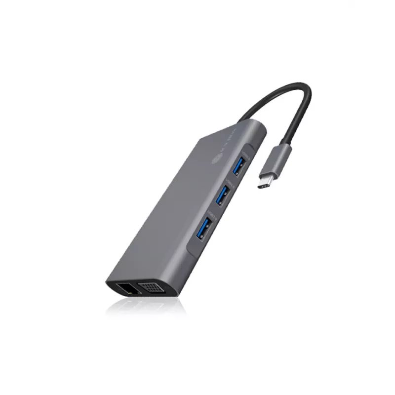 ICY BOX IB-DK4040-CPD Wired USB 3.2 Gen 1 (3.1 Gen 1) Type-C Anthracite, Black