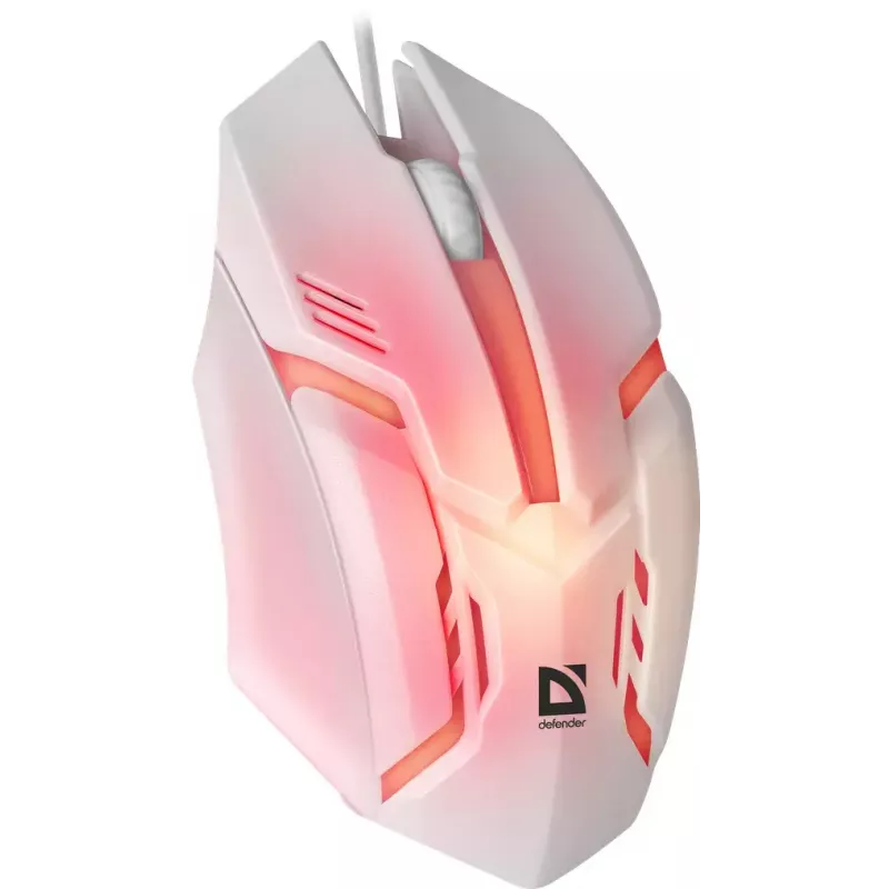 Wired gaming mouse DEFENDER Cyber MB-560L — optical 1200 DPI, ambidextrous, USB Type-A, white, 1.5 m cable