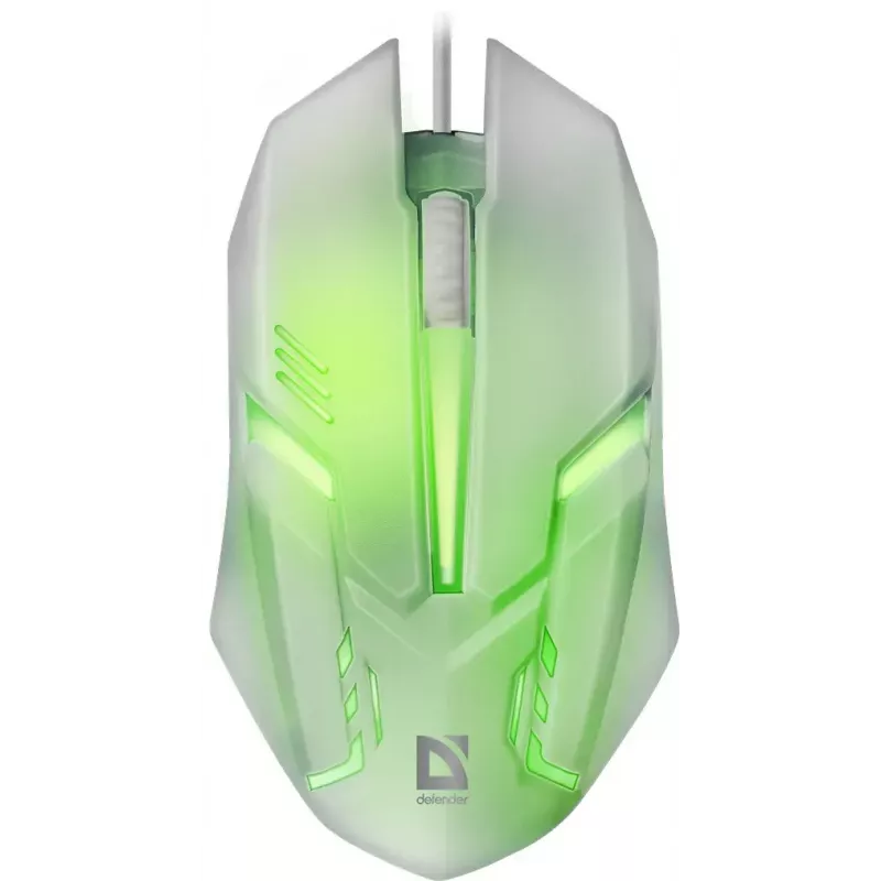 Wired gaming mouse DEFENDER Cyber MB-560L — optical 1200 DPI, ambidextrous, USB Type-A, white, 1.5 m cable