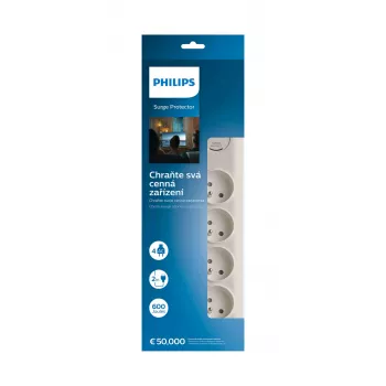 Surge Protector Philips SPN7040WA/60 4 AC outlets 600 J 2 m White