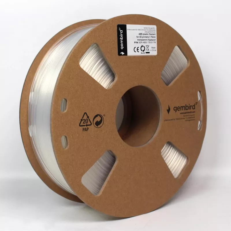3D printing material ABS Gembird 3DP-ABS1.75-01-TR White 1 kg