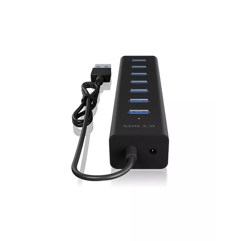 ICY BOX IB-HUB1700-U3 USB 3.2 Gen 1 (3.1 Gen 1) Type-A 5000 Mbit/s Black