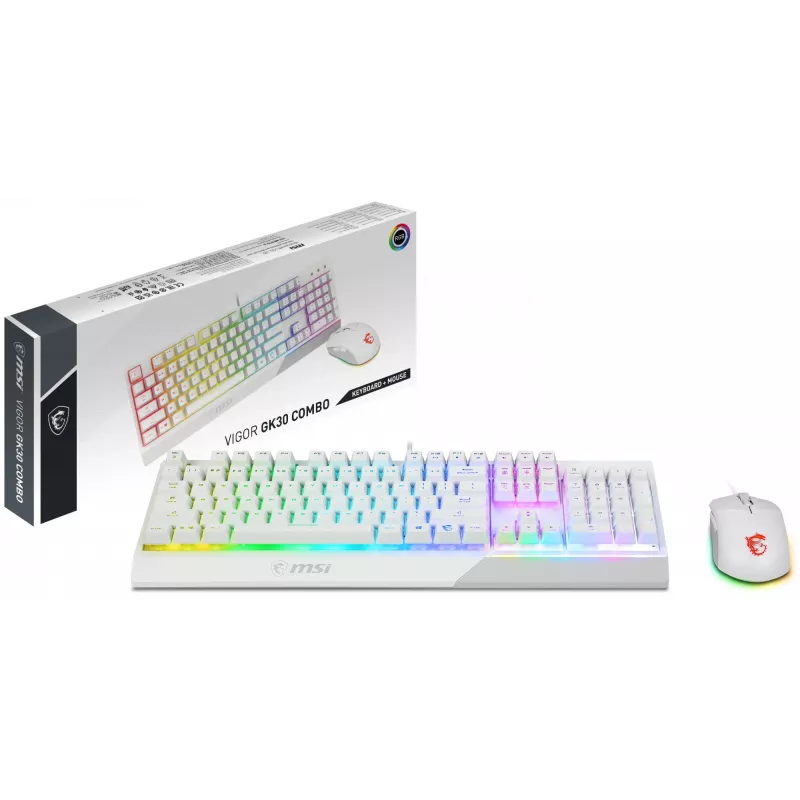Gaming Keyboard and Mouse Bundle MSI VIGOR GK30 COMBO WHITE