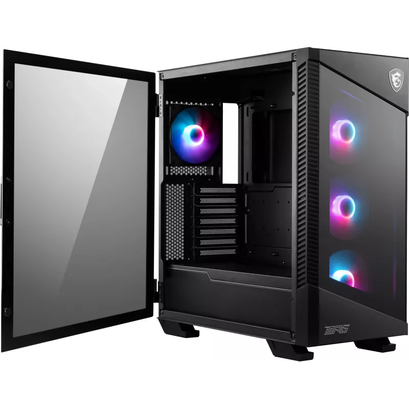 PC Case MSI MPG VELOX 100R Mid Tower Black — ATX, 7 expansion slots, 2×3.5 inch bays, 2×2.5 inch bays, USB-C