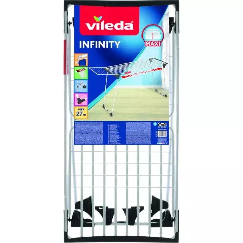 Clothes horse Vileda 157231 laundry drying rack Black Stainless steel