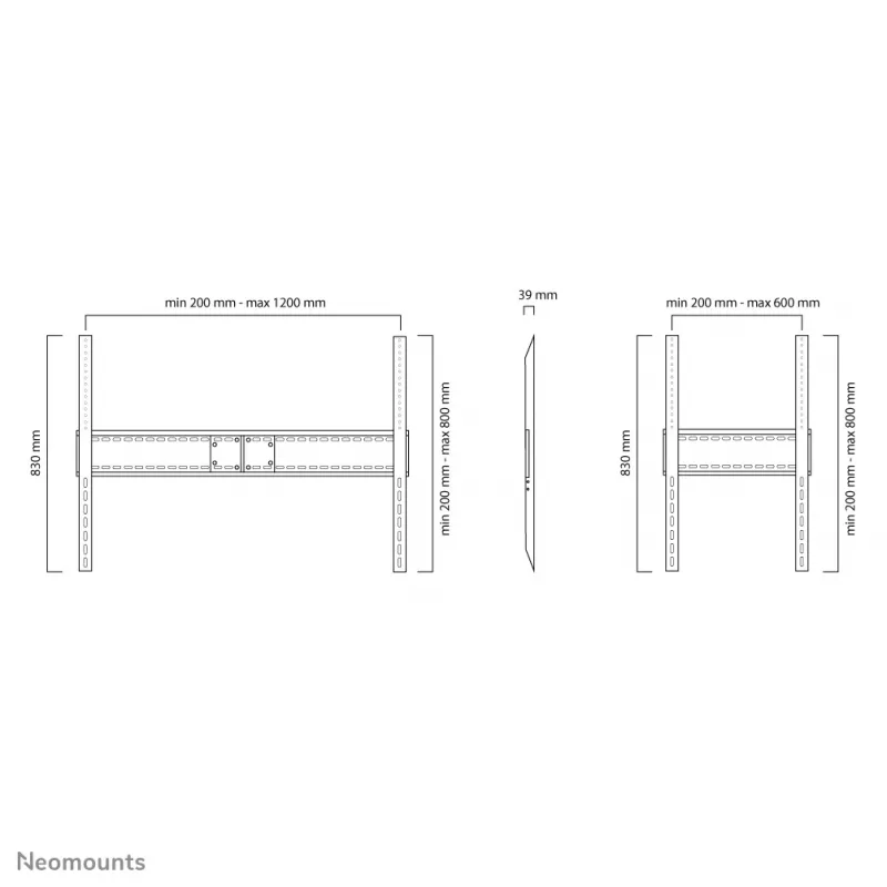 Neomounts LFD-W1500 TV mount wall 60-100 inch - fixed - landscape and portrait