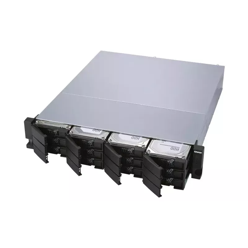 QNAP - TL-R1200S-RP - Festplatten-Array - 12 Schächte (SATA-600) SATA 6Gb/s (extern) Rack einbaufähig 2U