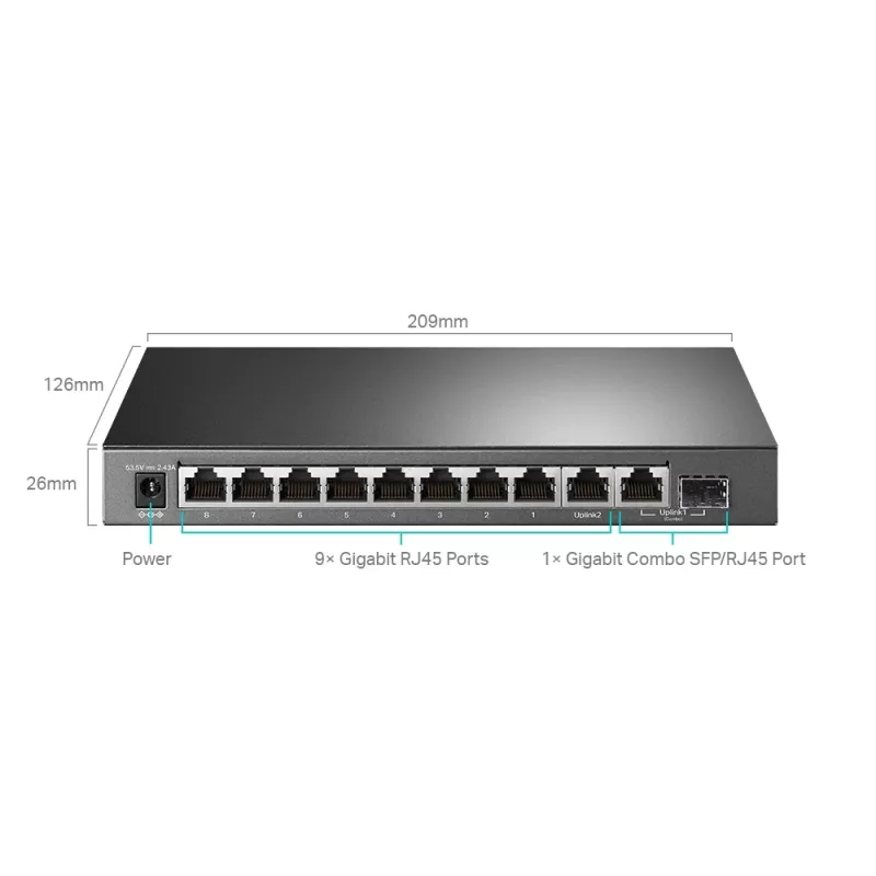 Managed Switch TP-Link TL-SG1210MPE 10-Port Gigabit with 8-Port PoE+