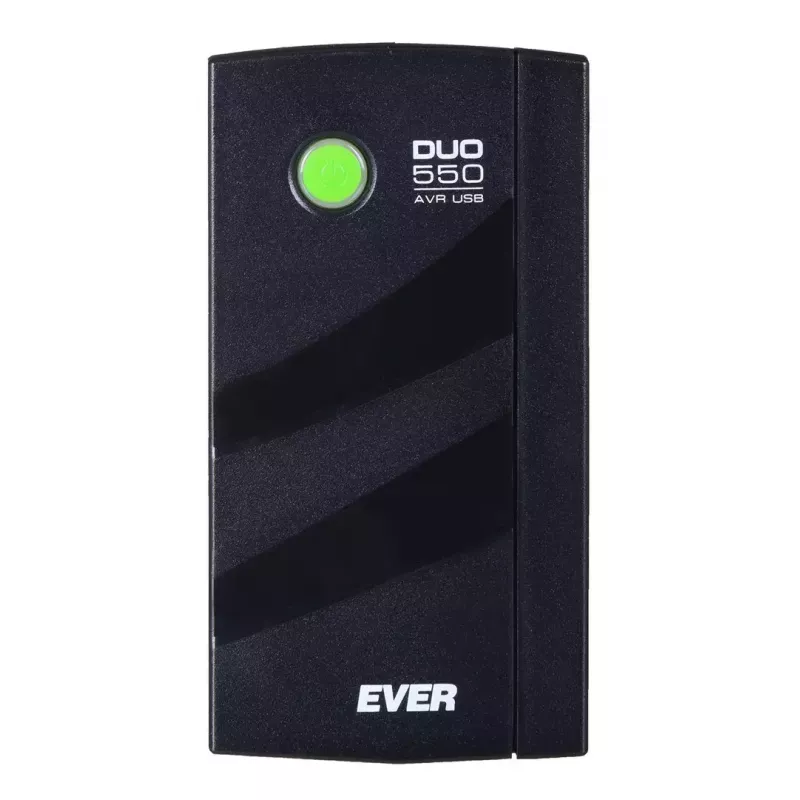 EVER DUO 550 PL AVR USB T/DAVRTO-000K55/01 UPS, 550 VA / 330 W, Line-Interactive, Tower, 12V 5Ah battery, Black
