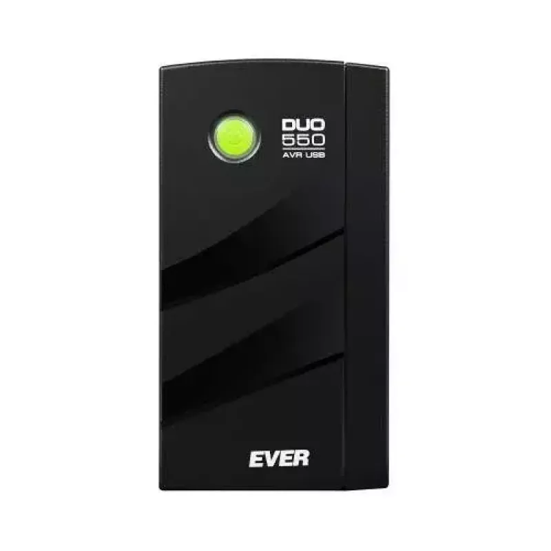 EVER DUO 550 PL AVR USB T/DAVRTO-000K55/01 UPS, 550 VA / 330 W, Line-Interactive, Tower, 12V 5Ah battery, Black