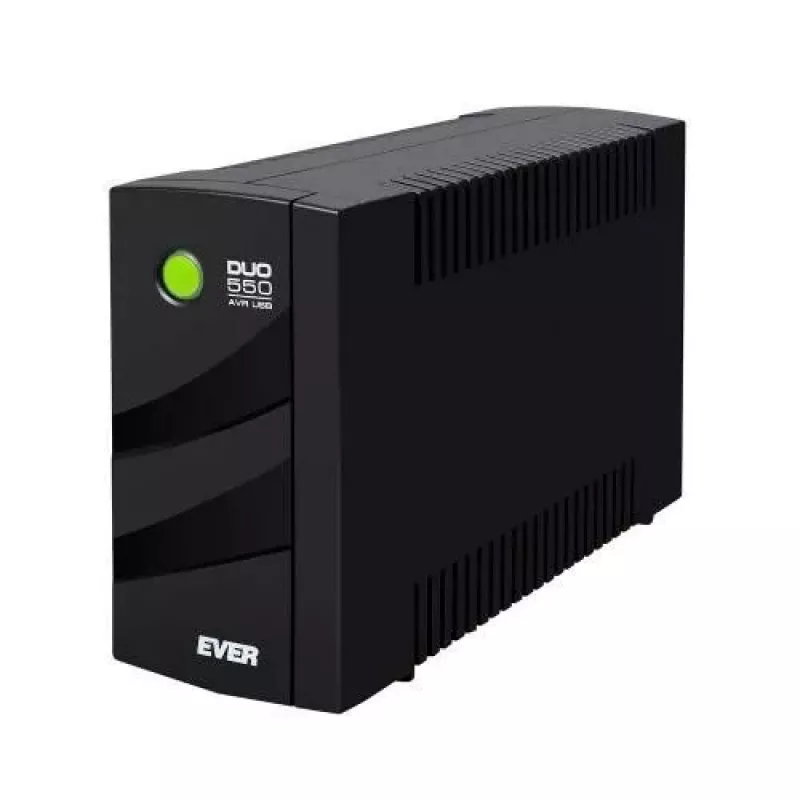 EVER DUO 550 PL AVR USB T/DAVRTO-000K55/01 UPS, 550 VA / 330 W, Line-Interactive, Tower, 12V 5Ah battery, Black