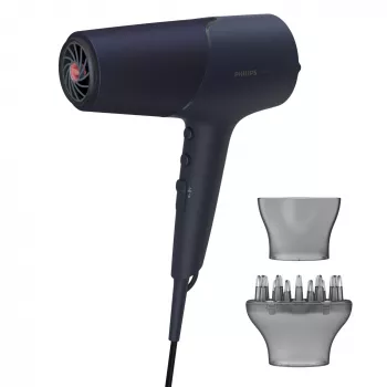 Hair dryer Philips 5000 series BHD510/00, 2300 W, 6 heat/6 speed, ionic, cool shot, concentrator & diffuser, navy, 1.8 m cord