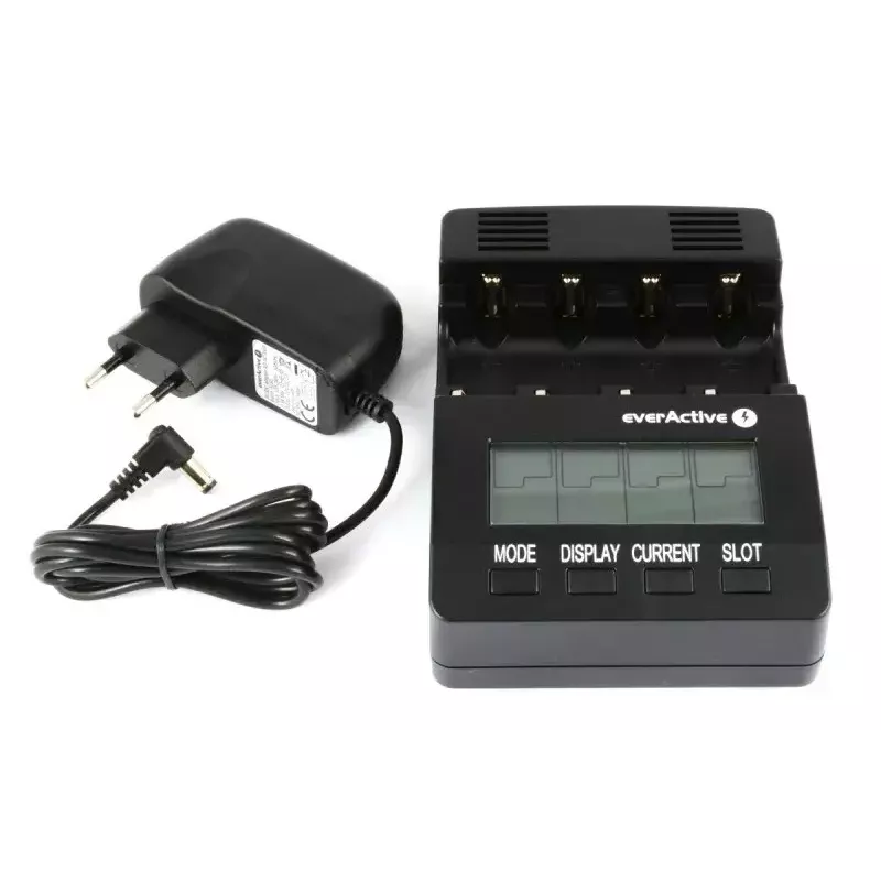Battery charger everActive NC-3000 — universal charger for AA/AAA/C/D (4‑cell) black, 100–240V