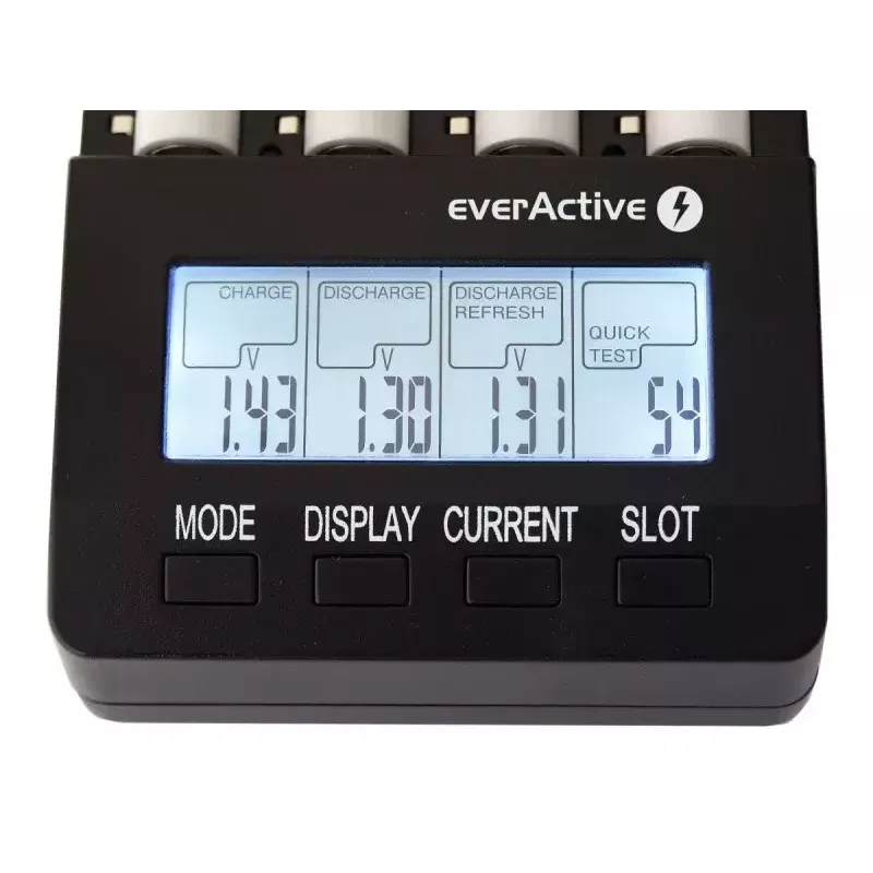 Battery charger everActive NC-3000 — universal charger for AA/AAA/C/D (4‑cell) black, 100–240V