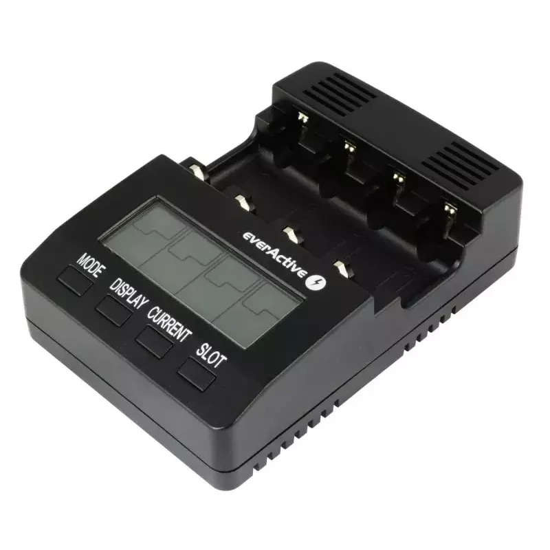 Battery charger everActive NC-3000 — universal charger for AA/AAA/C/D (4‑cell) black, 100–240V