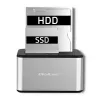 Docking station QOLTEC 5316 for 2x 2.5/3.5 inch HDD/SSD, SATA, USB 3.0 (5 Gb/s), aluminium housing