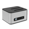 Docking station QOLTEC 5316 for 2x 2.5/3.5 inch HDD/SSD, SATA, USB 3.0 (5 Gb/s), aluminium housing