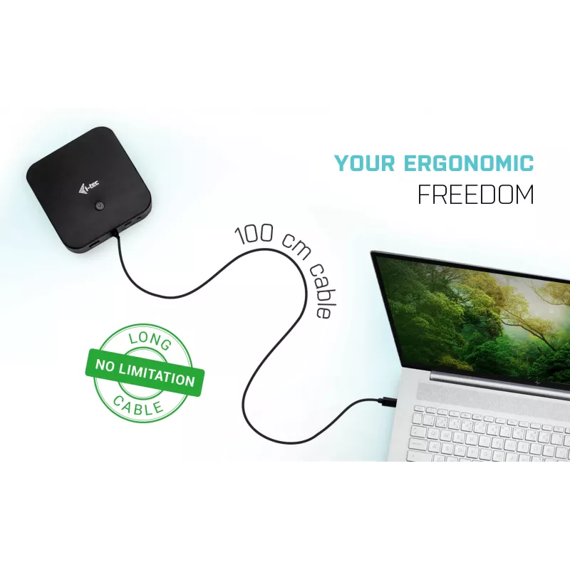 i-tec USB-C HDMI DP Docking Station with Power Delivery 100 W + Universal Charger 100 W