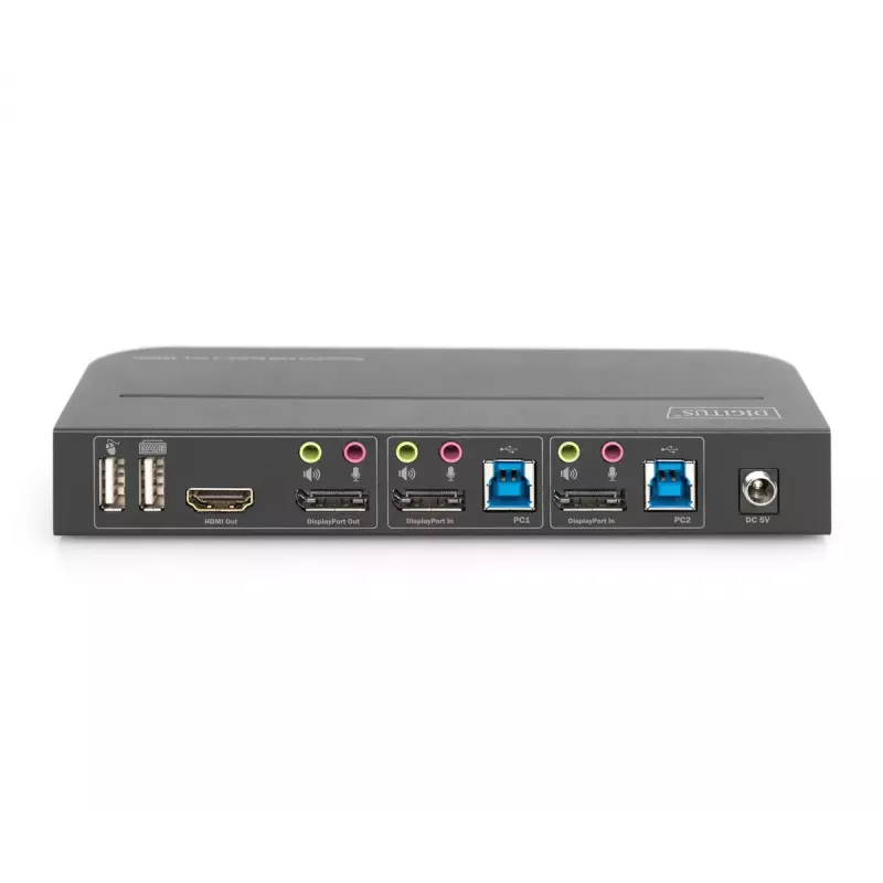 DIGITUS KVM Switch, 2x1 DP, DP/HDMI Out,USB 4Kx2K@60Hz