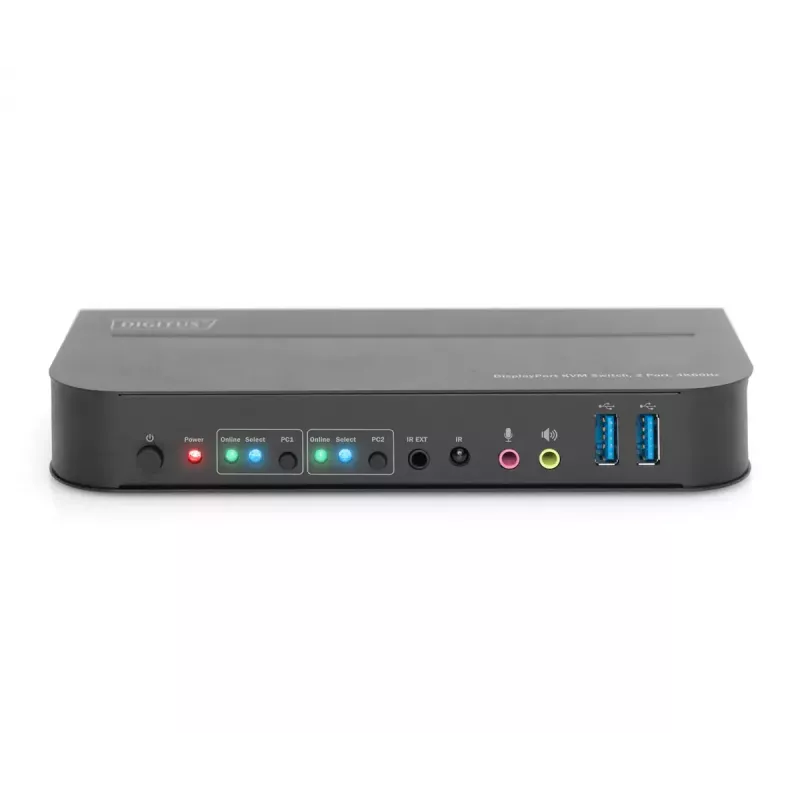 DIGITUS KVM Switch, 2x1 DP, DP/HDMI Out,USB 4Kx2K@60Hz