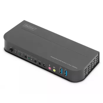 DIGITUS KVM Switch, 2x1 DP, DP/HDMI Out,USB 4Kx2K@60Hz