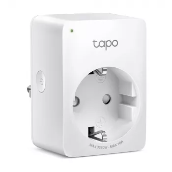 TP-Link Tapo Mini Smart Wi-Fi Socket, Energy Monitoring, Indoor, White, Home, Office, Status, Android, iOS, Wireless