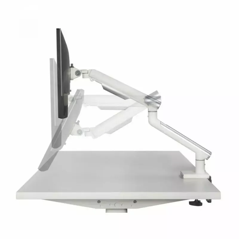 Monitor desk mount ART RAMM L-19GD for 17–32 inch monitors, gas-assisted, 2–9 kg, 2x USB 3.0, white, clamp