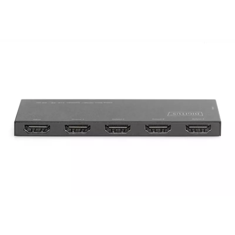 DIGITUS Ultra Slim HDMI Splitter, 1x4, 4K/60Hz HDR, HDCP 2.2, 18 Gbps, Micro USB powered