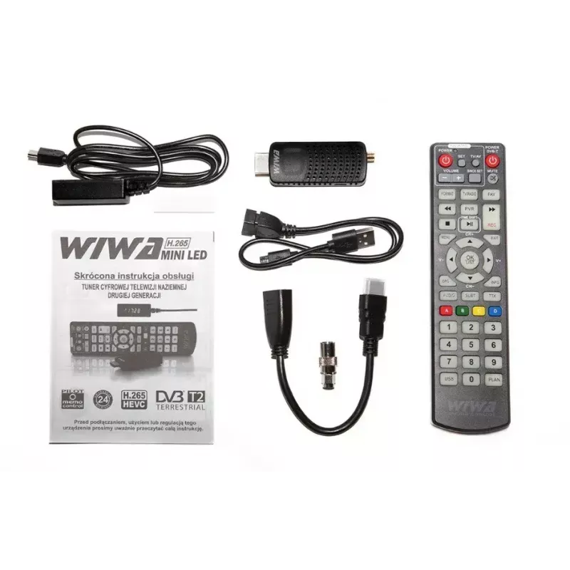 DVB-T/DVB-T2 receiver WIWA H.265 MINI — H.265 HD digital terrestrial tuner, Full HD, HDMI, USB, 5V/1.5A