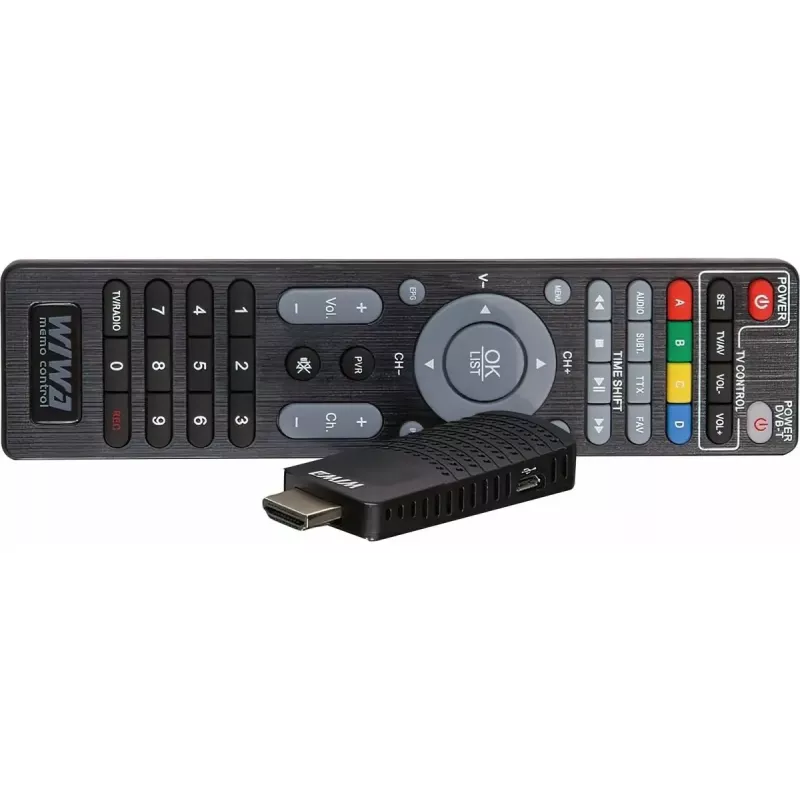 DVB-T/DVB-T2 receiver WIWA H.265 MINI — H.265 HD digital terrestrial tuner, Full HD, HDMI, USB, 5V/1.5A