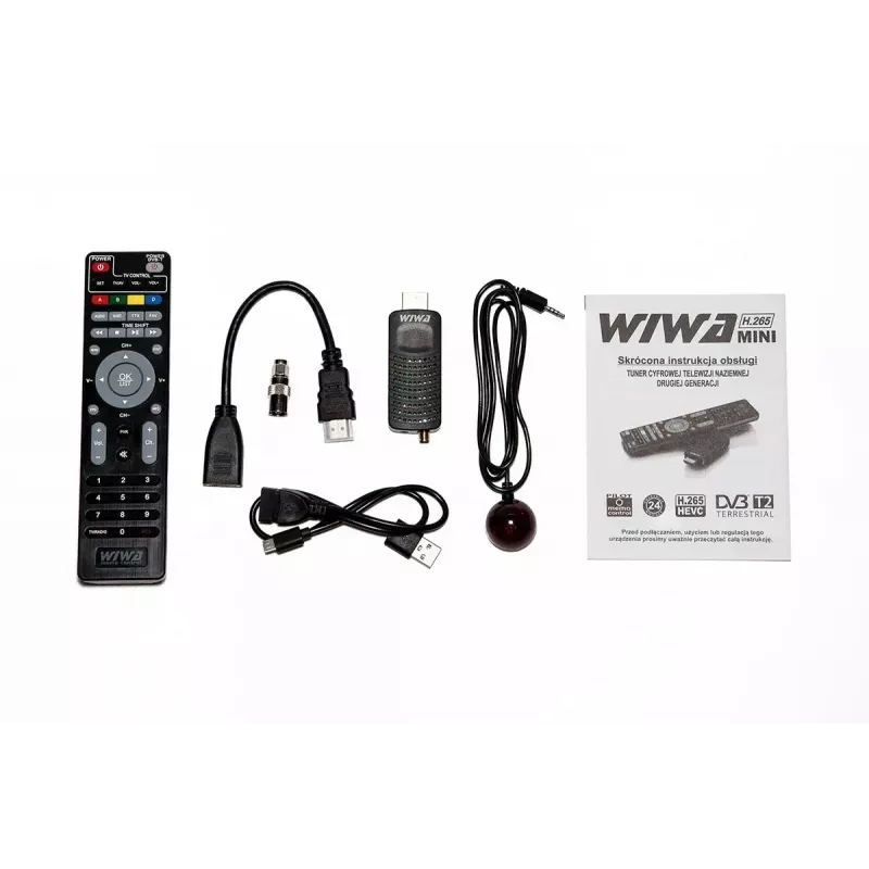 DVB-T/DVB-T2 receiver WIWA H.265 MINI — H.265 HD digital terrestrial tuner, Full HD, HDMI, USB, 5V/1.5A