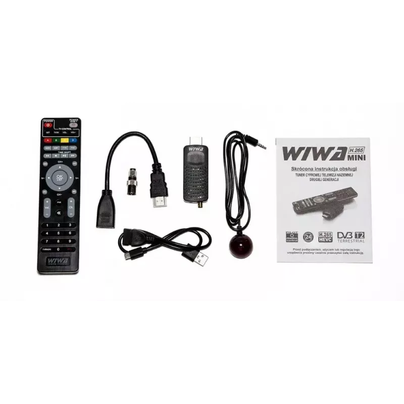 DVB-T/DVB-T2 receiver WIWA H.265 MINI — H.265 HD digital terrestrial tuner, Full HD, HDMI, USB, 5V/1.5A