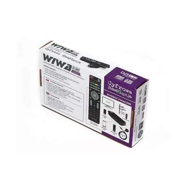 DVB-T/DVB-T2 receiver WIWA H.265 MINI — H.265 HD digital terrestrial tuner, Full HD, HDMI, USB, 5V/1.5A