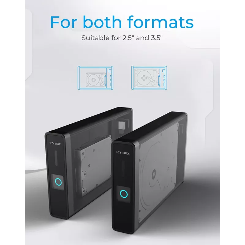 ICY BOX IB-382H-C31 HDD/SSD enclosure Black 2.5/3.5 inch
