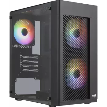 Aerocool HEXFORMBKV2 Micro ATX PC Case 3 Fans FRGB Black