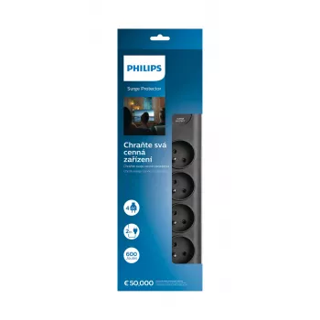 Surge Protector Philips SPN7040BA/60 6 AC outlets 600 J 2 m Black