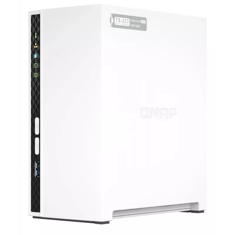 QNAP TS-233 NAS/storage server Tower ARM Cortex-A55 2 GB 0 TB QNAP QTS White