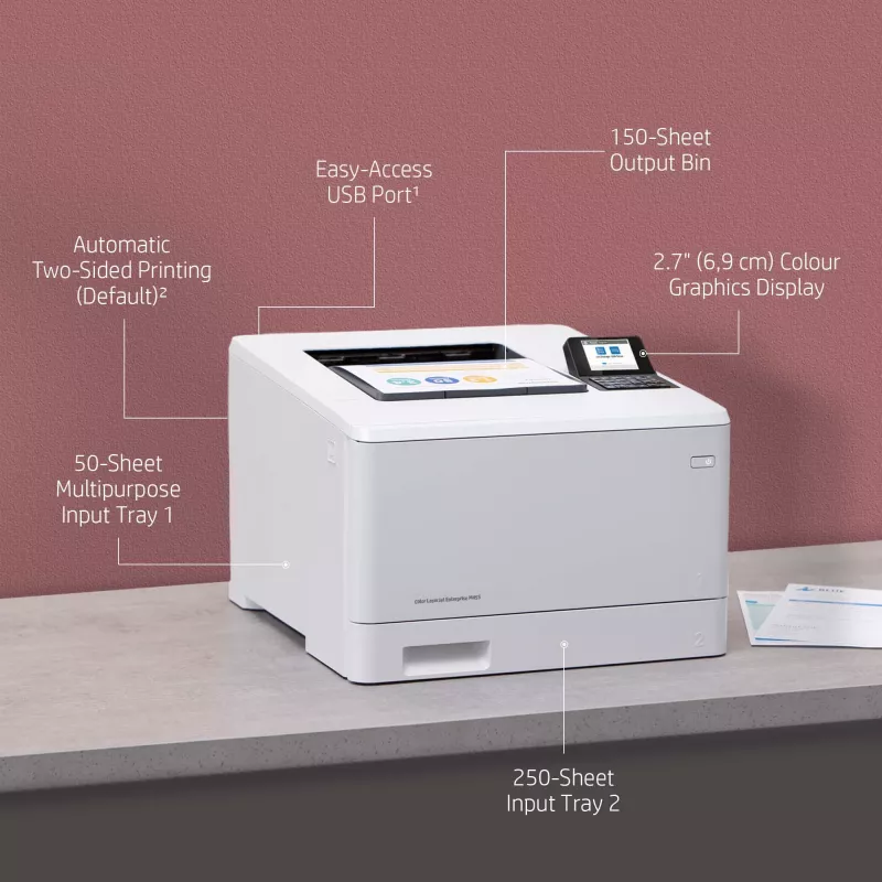 HP Color LaserJet Enterprise M455dn, Laser, Colour, 600 x 600 DPI, A4, 27 ppm, Duplex printing
