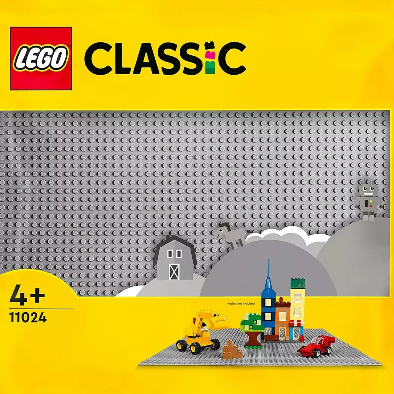 LEGO building plate 11024 — Classic gray base plate 48x48 studs (380 × 380 mm)