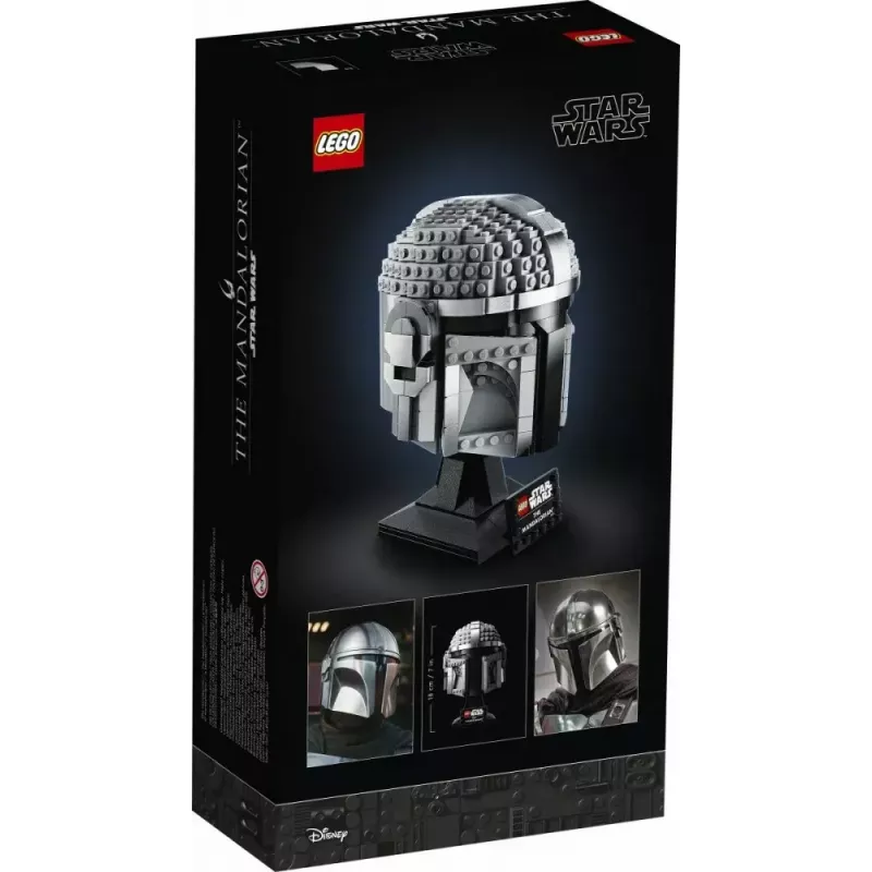 Construction toy LEGO Mandalorian Helmet 75328 — Star Wars display model, collectible build, 584 pieces, age 18+