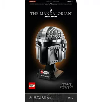 Construction toy LEGO Mandalorian Helmet 75328 — Star Wars display model, collectible build, 584 pieces, age 18+